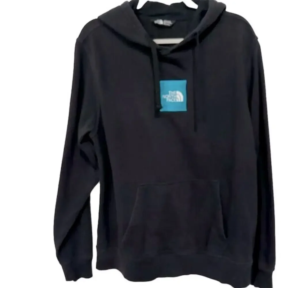 The North Face‎ Men's Black Hoodie L Pullover with Blue Box Logo